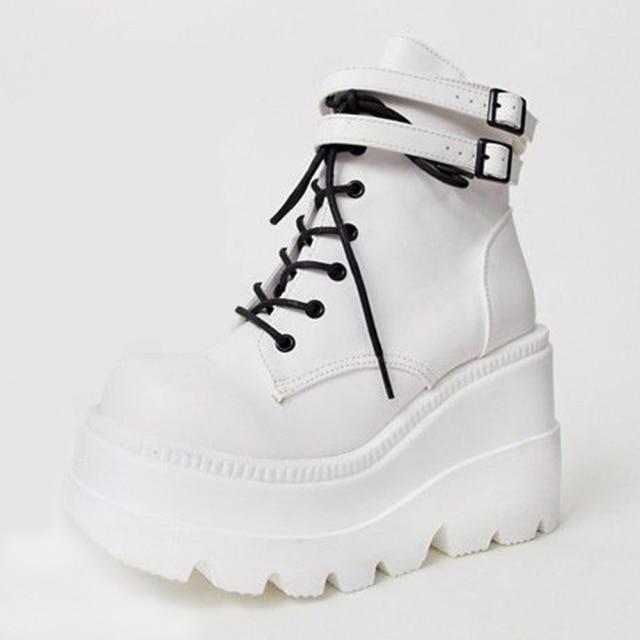Versatile Women's Adora platform ankle boots, perfect for an edgy look. Comfortable & durable fashion footwear.