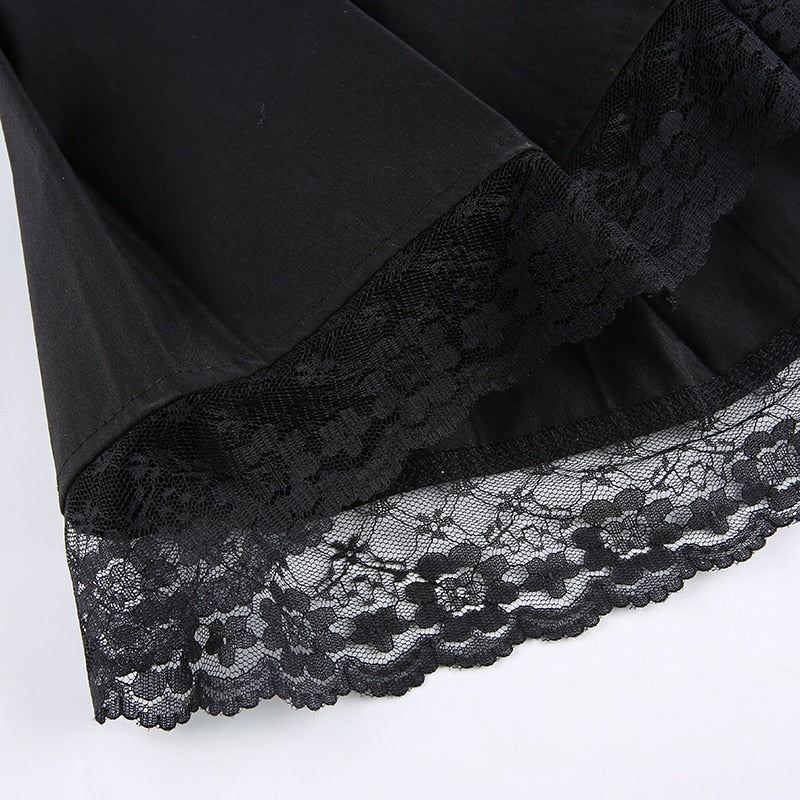 Casual chic aesthetic lace mini skirt for women. A trendy & versatile fashion item.