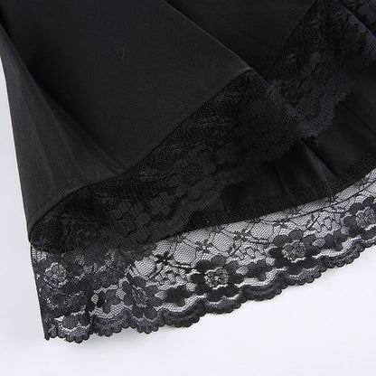 Casual chic aesthetic lace mini skirt for women. A trendy & versatile fashion item.