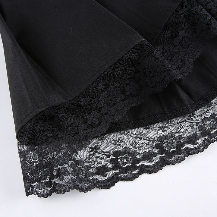 Casual chic aesthetic lace mini skirt for women. A trendy & versatile fashion item.