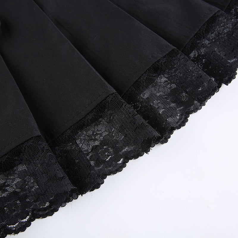 Chic & trendy aesthetic lace mini skirt. A must-have women's fashion piece for elegance.