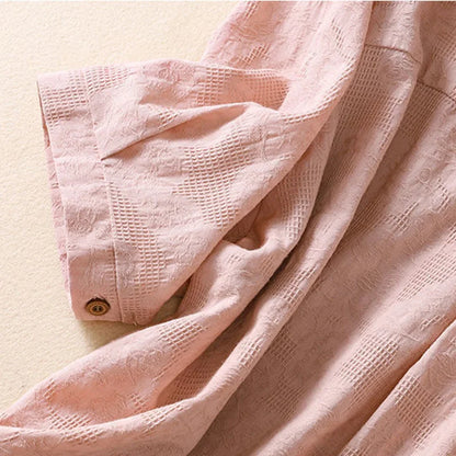 Pink Amélise women's blouse, a stylish hooded top with a relaxed, comfortable fit.