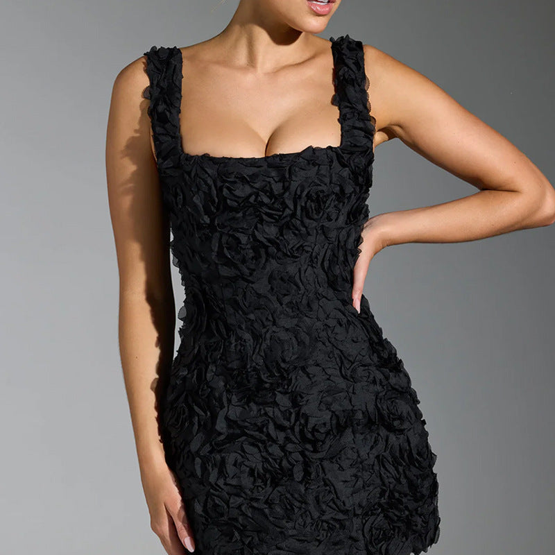 Women's Amara elegant floral mini dress. A chic, short summer dress for any special occasion.