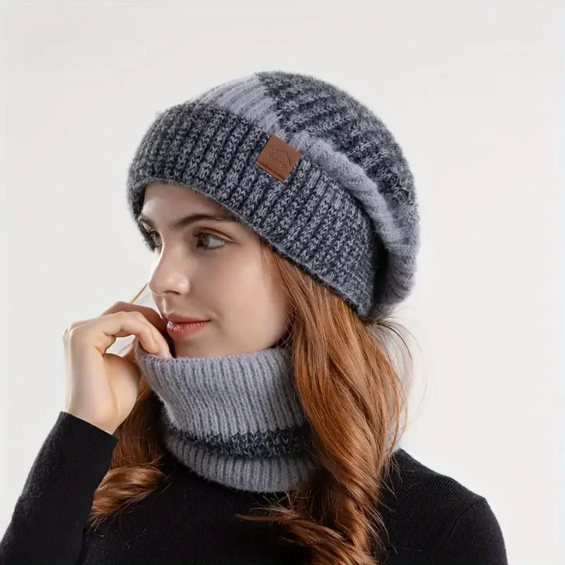Amara women's warm beanie and scarf set, designed for ultimate winter coziness and stylish protection from cold weather.