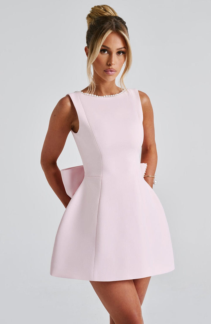 Women's Amber elegant structured mini dress, perfect for evening wear & cocktail parties.