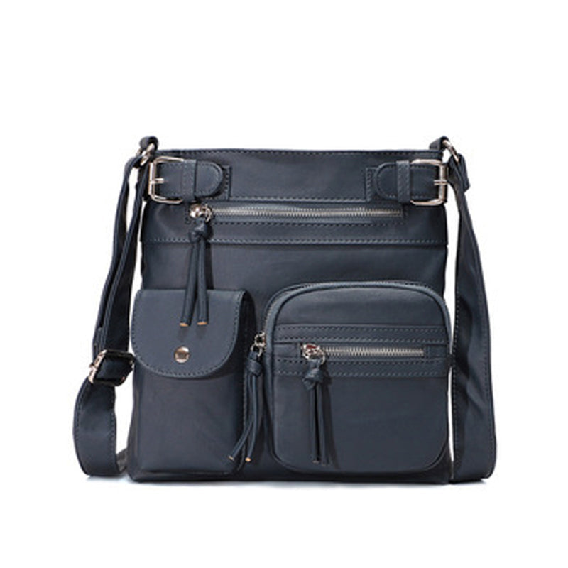 Secure women's shoulder bag with adjustable strap, ideal for city exploration.