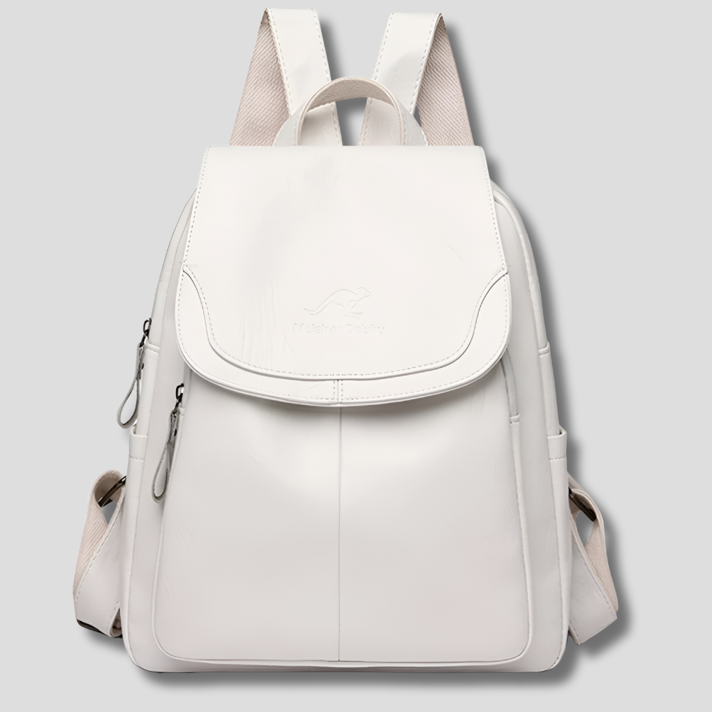 Women's anti-theft fashion backpack, stylish leather-look design for secure daily carry and travel.