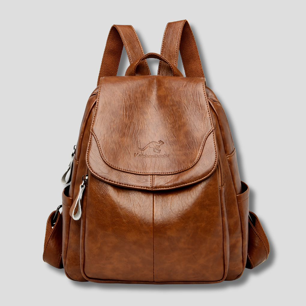 Versatile women's anti-theft backpack, a chic leather-look fashion bag for daily errands or travel.