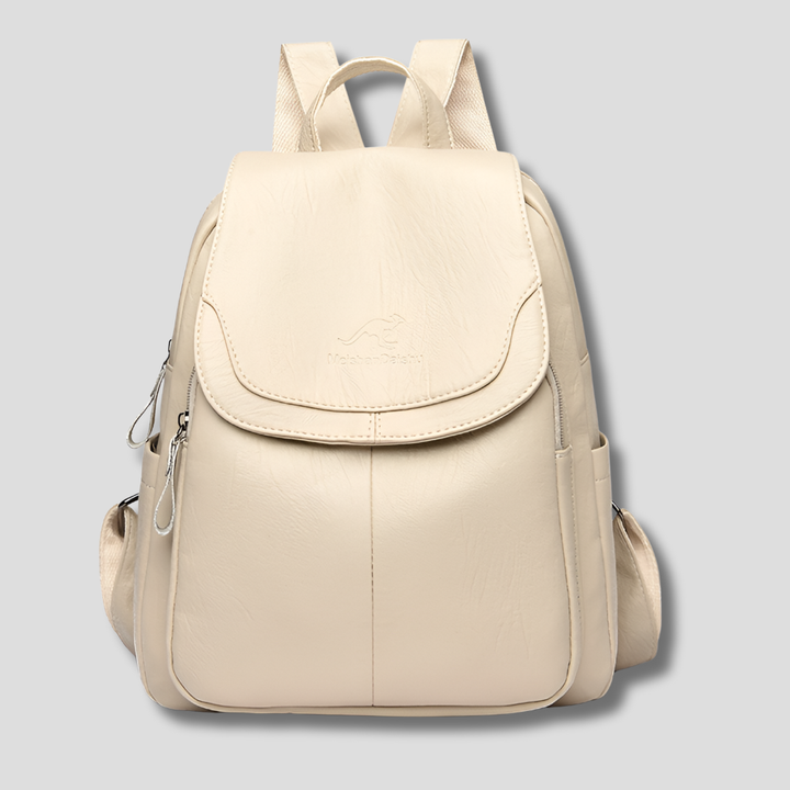 Practical anti-theft women's backpack, a fashionable leather-look secure bag for school, work, or travel.