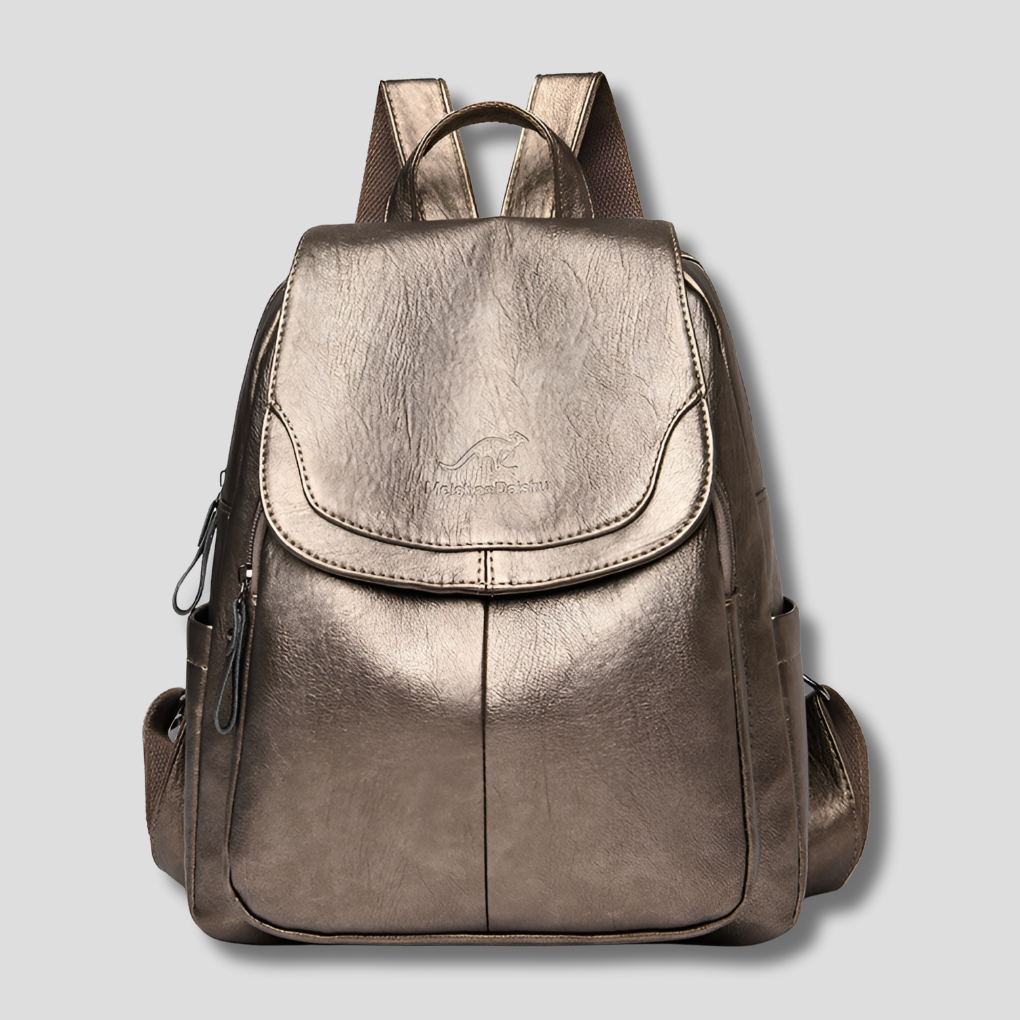 Vibrant multi-color anti-theft fashion backpack for women, secure leather-look design for stylish daily carry.