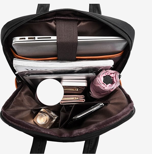 Water resistant anti-theft women's backpack for commute. Lightweight, durable oxford fabric everyday bag.