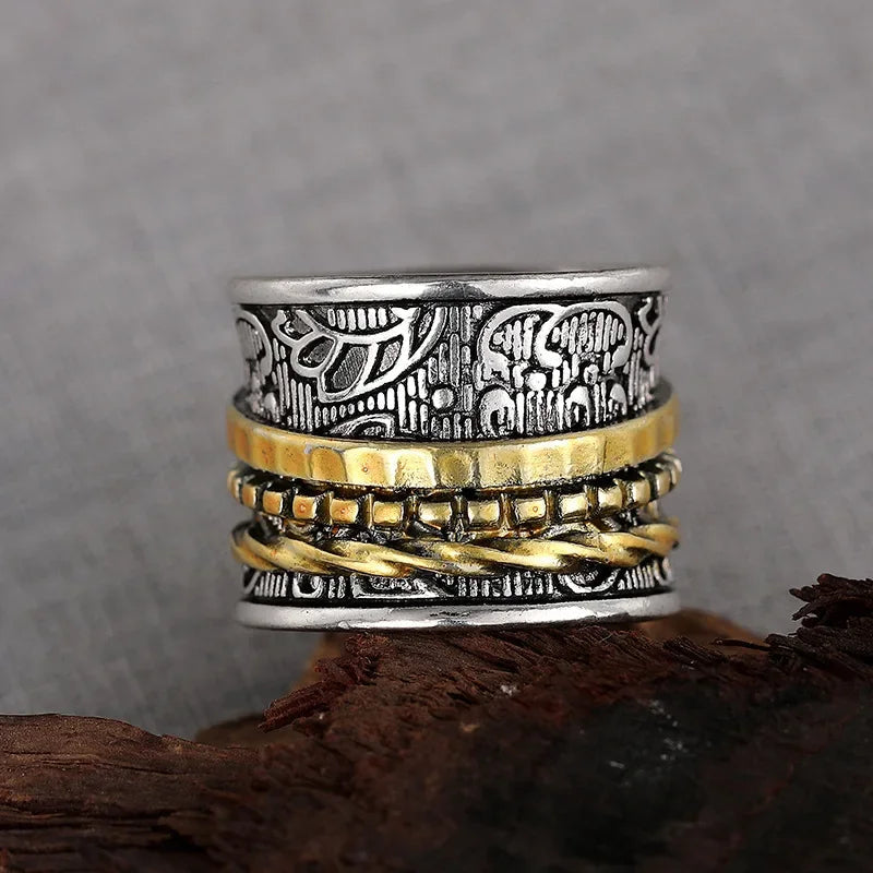 Artisan crafted Antiquity Gilded Flora ring for women, vintage style, tarnish resistant, unique antique jewelry.