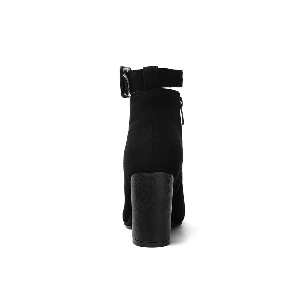 Women's Ardena versatile ankle boots with a chic buckle, pointed toe design, and comfortable block heel.