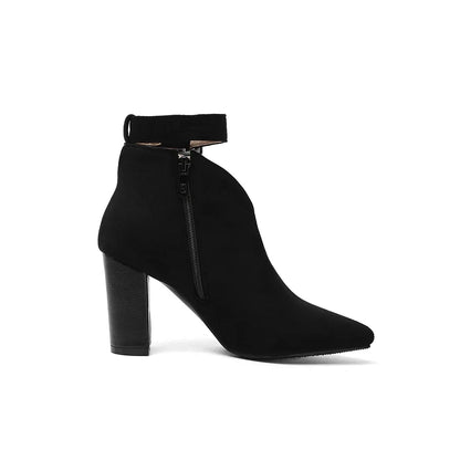 Ardena women's buckle ankle boots, perfect for day-to-night wear, featuring a pointed toe and block heel.
