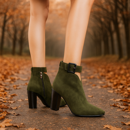 Versatile Ardena buckle ankle boots for women, perfect for day-to-night wear with a comfortable block heel.