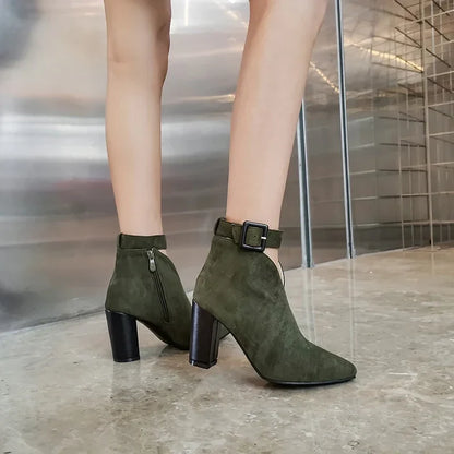 Day-to-night Ardena ankle boots for women, featuring a trendy buckle, pointed toe & comfy block heel.