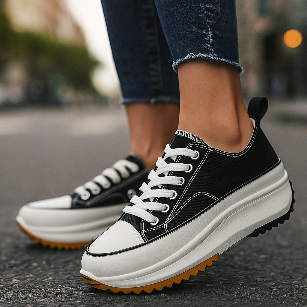 Orthopedic Arlina Rise women's platform sneakers with shock-absorbing soles for all-day comfort.