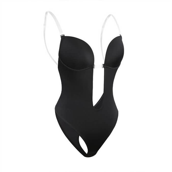Sculpting backless shapewear for women, designed for formal wear. Provides a seamless, smooth low-back silhouette.