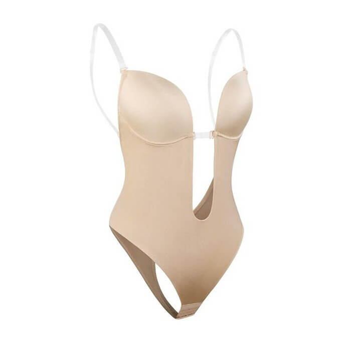 Women's backless shapewear for formal events. Achieve a seamless, sculpted silhouette under low-back evening dresses.