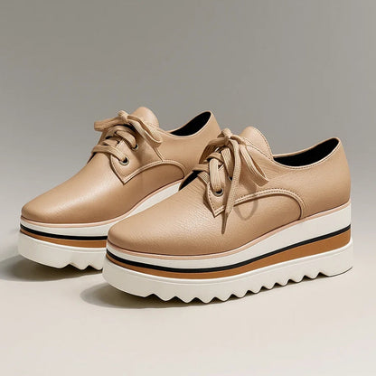 Women's beige orthopedic walking shoes, offering ultimate comfort & arch support for everyday wear.