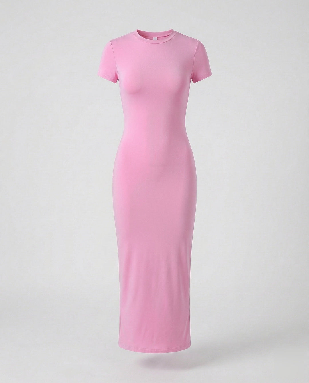 Black women's bodycon maxi dress, crew neck, short sleeves, a versatile wardrobe essential for women.