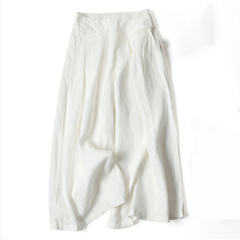 Relaxed fit women's flowy wide-leg trousers, high-waisted, an essential for comfortable casual wear.