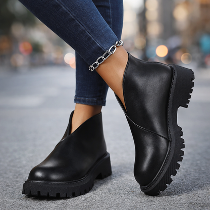 Stylish women's leather platform lift shoes, perfect for all-day comfort.