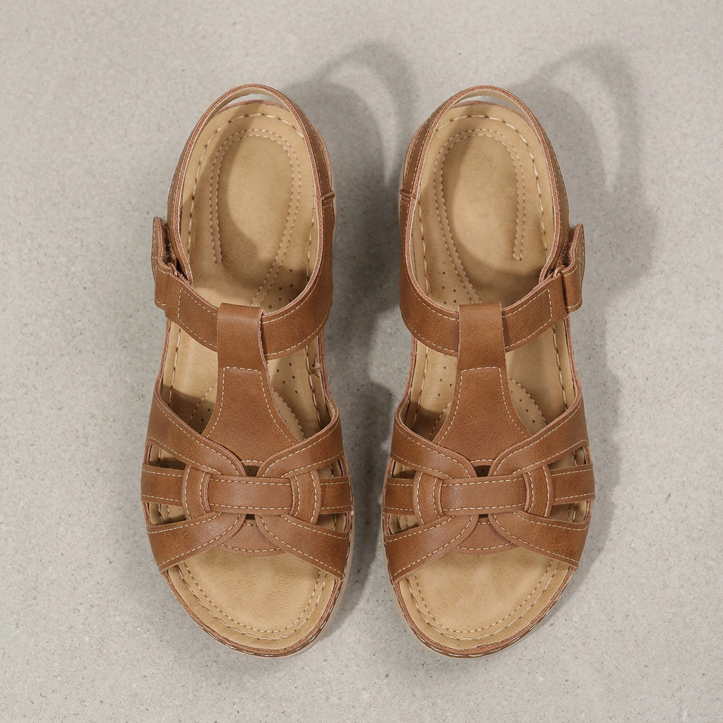 Supportive women's orthopedic walking sandals. Adjustable straps ensure all-day comfort for daily wear. Open toe.