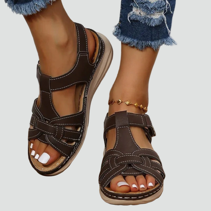 Casual women's orthopedic sandals for daily wear. Adjustable straps provide custom comfort and walking support.
