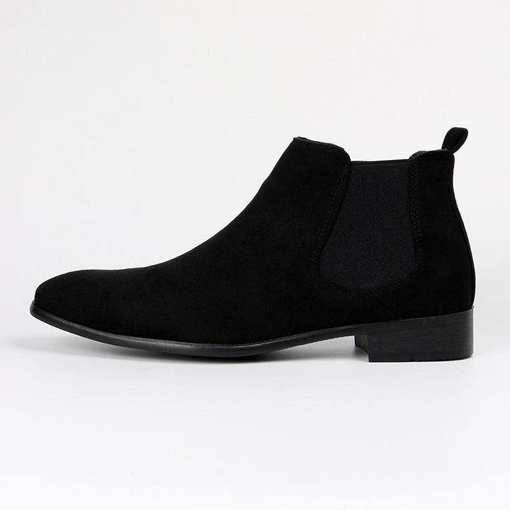 Trendy women's slip-on ankle boots with a comfortable block heel & elastic goring, perfect for all-day wear.
