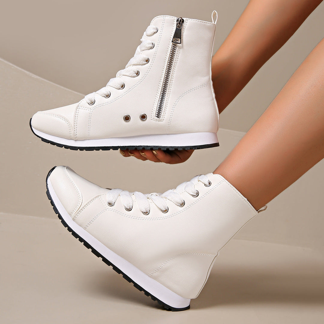 Lace-up wide fit orthopedic shoes for women, offering stability and comfort for various activities.