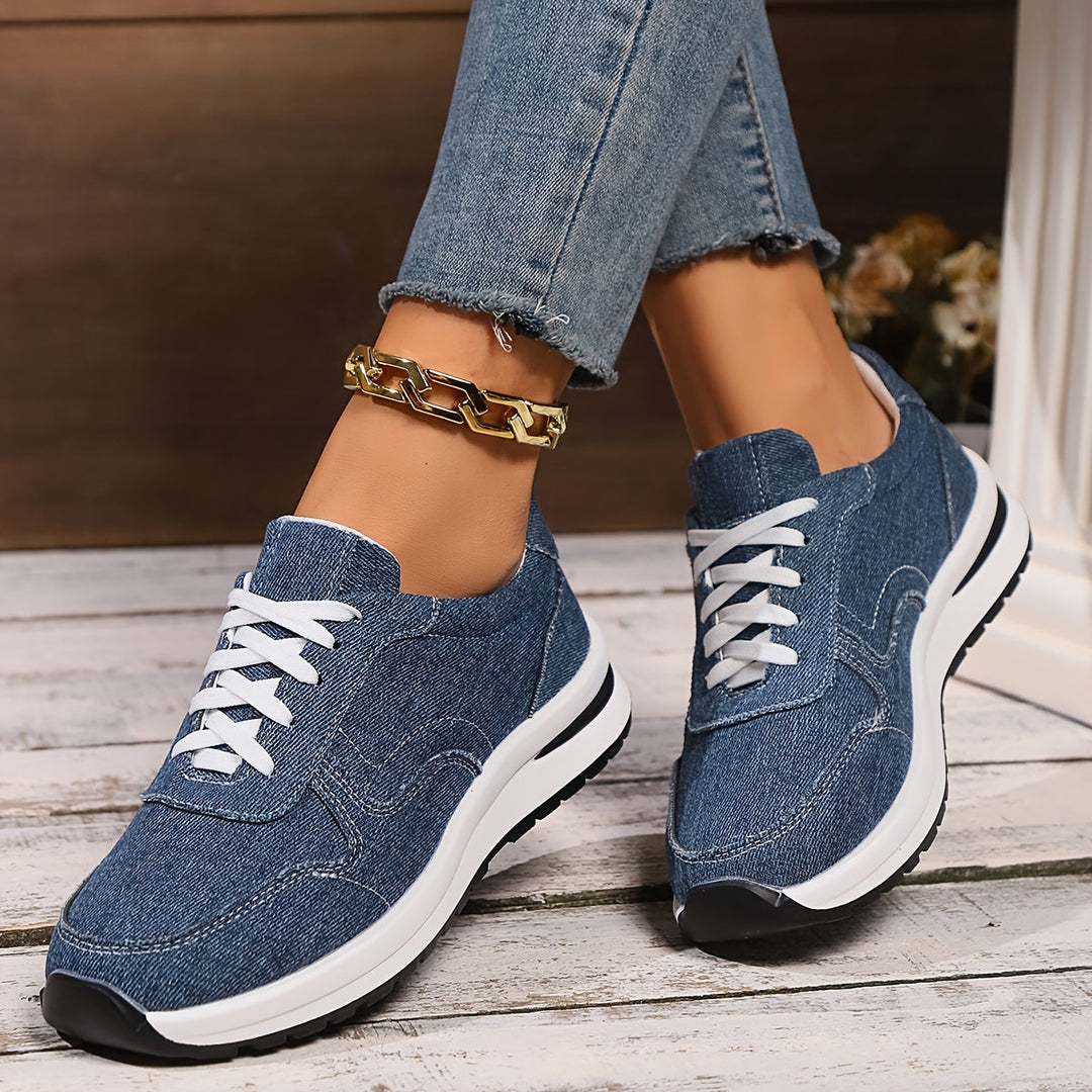 Comfortable Women's Blaire blue sneakers with wide toe box, arch support. Perfect for everyday walking.