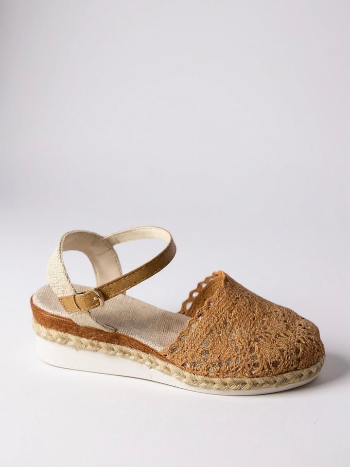 Stylish bohemian platform sandals. Women's espadrille with open toe & comfortable flatform design.