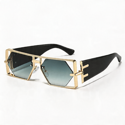 Accessorize with women's bold gold aviator sunglasses, offering essential UV eye protection and chic style.