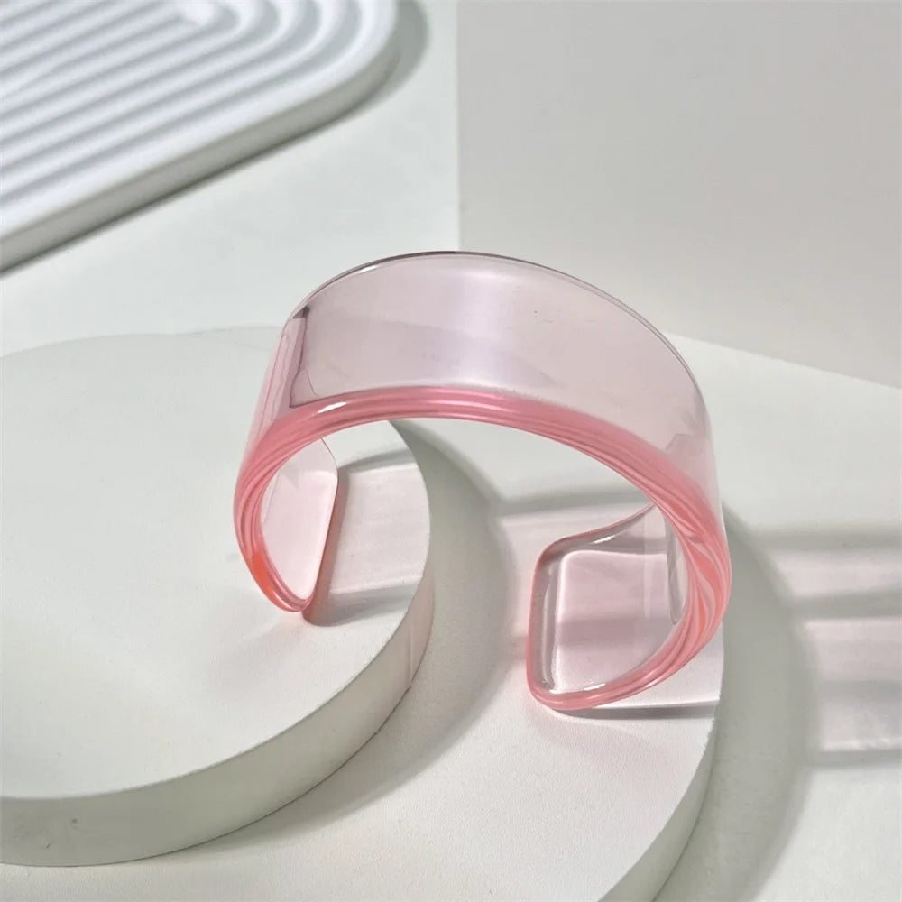 Chic acrylic cuff bangle bracelet, bold statement women's fashion accessory.