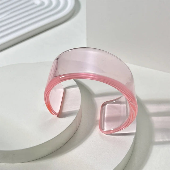 Chic acrylic cuff bangle bracelet, bold statement women's fashion accessory.