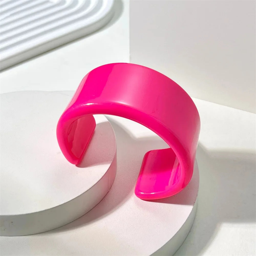 Unique design acrylic chunky cuff bangle, colorful women's bracelet jewelry.