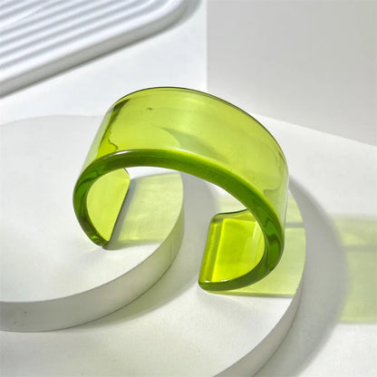 Vibrant women's stackable acrylic cuff bangle, bold fashion bracelet.