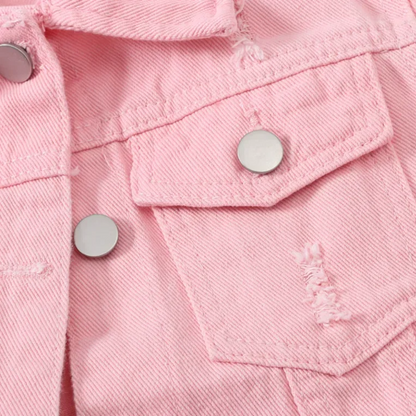 Crisp white denim vest, women's casual layering outerwear.