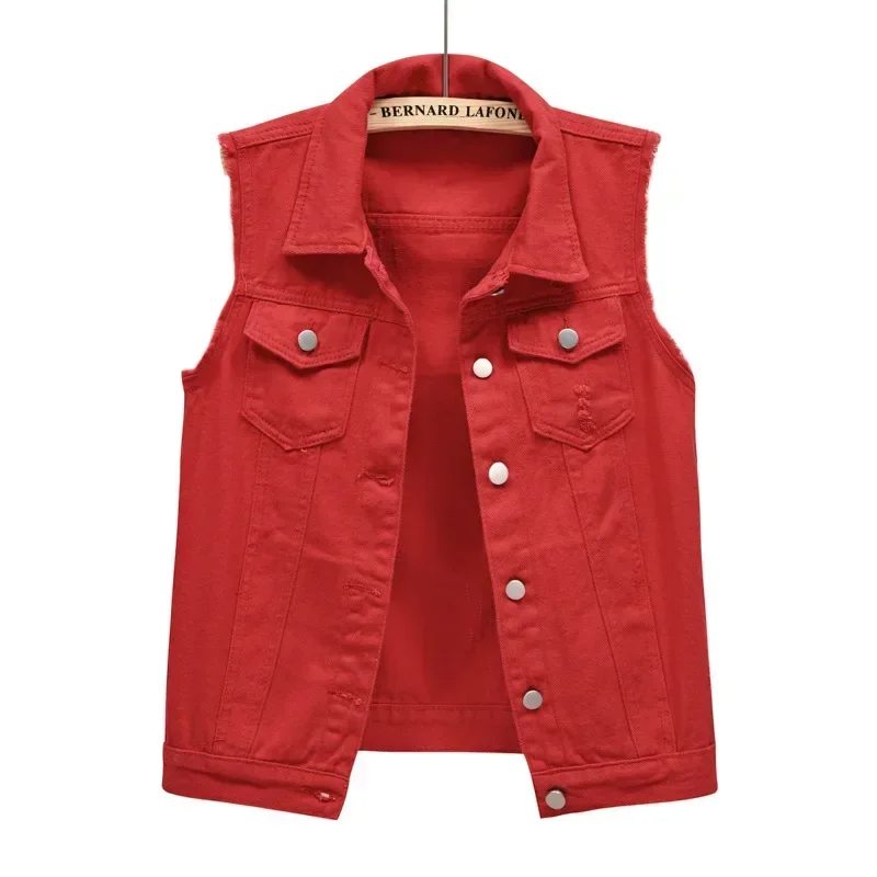 Colorful pink denim vest, women's outerwear with an effortless style statement.