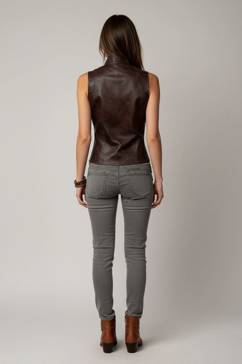 Modern women's contemporary streetwear vest, ideal for versatile layering and creating a fashion-forward look.