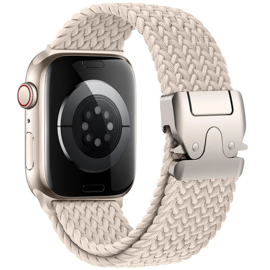 Women's breathable elastic nylon smartwatch band for comfort and an active lifestyle.