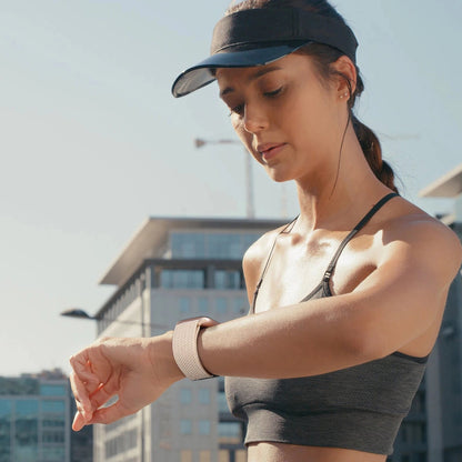 Comfortable women's elastic smartwatch wristband, breathable design, perfect for all-day wear.