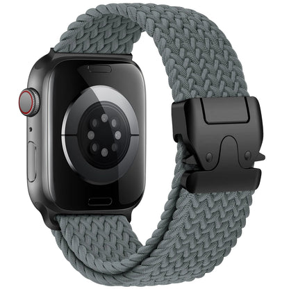 Breathable nylon elastic smartwatch band for women, durable and comfortable for active wear.