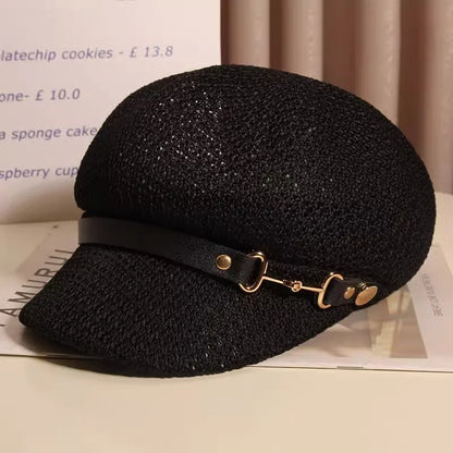 Breathable knitted sun hat for women, perfect for summer and beach. Lightweight, stylish, and comfortable vacation hat.