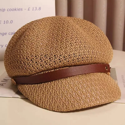 Lightweight knitted sun hat for women, designed for summer. A breathable fashion accessory for beach or travel.