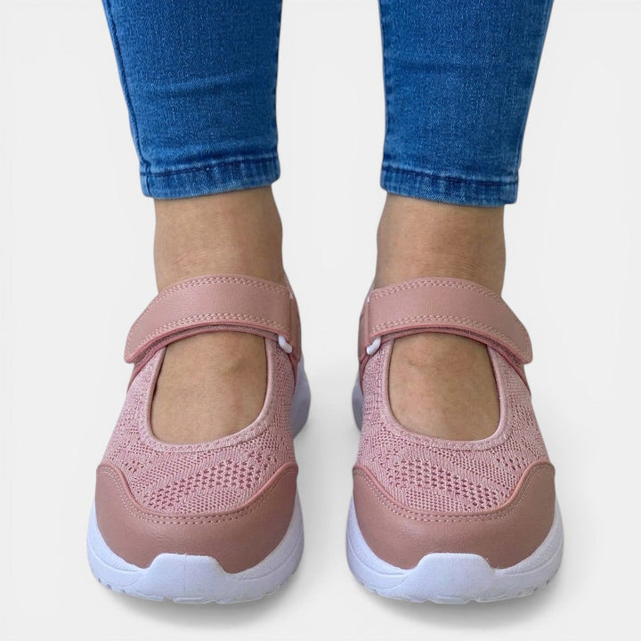 Comfortable orthopedic slip-on sneakers for women, ideal for walking & everyday wear.