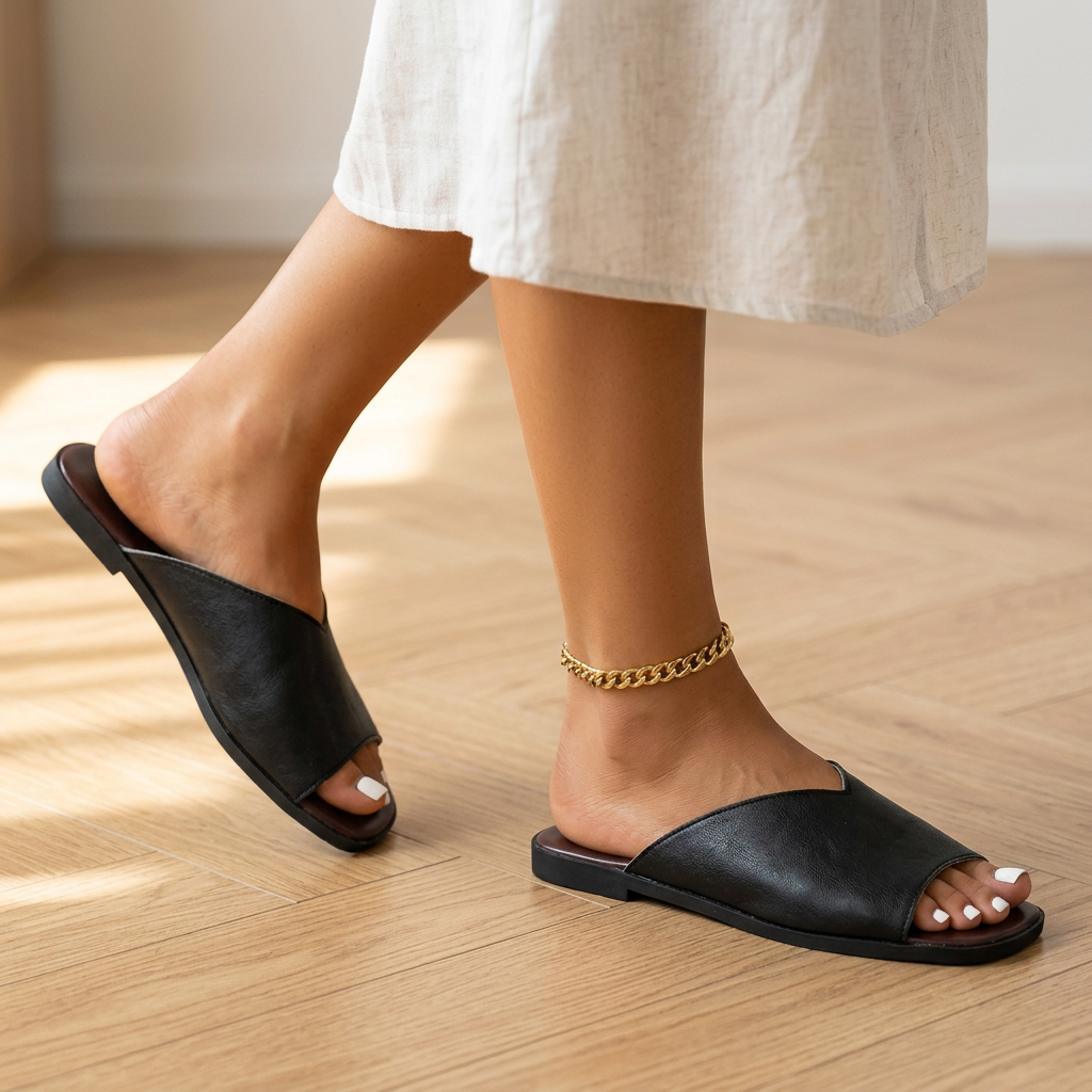 Stylish women's open-toe flats, perfect lightweight summer comfort shoes with breezy design.