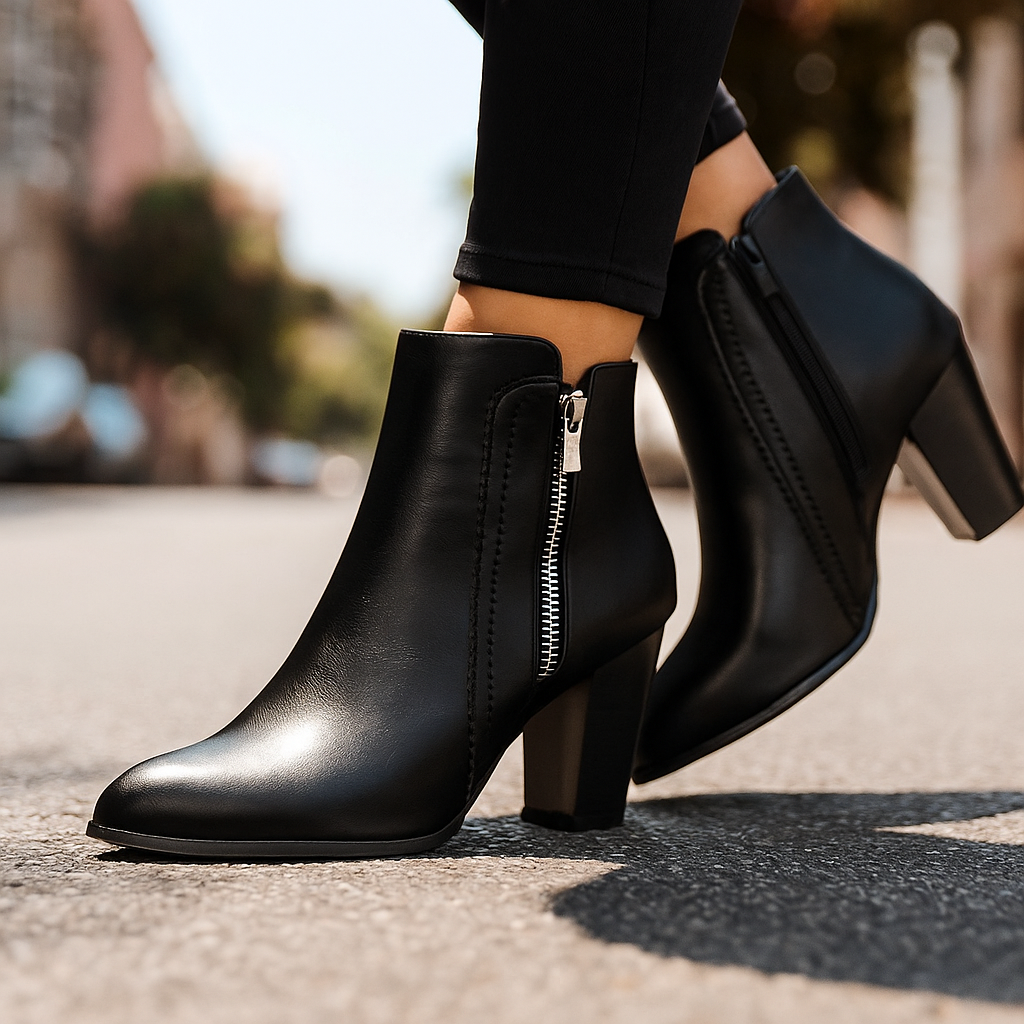Stylish women's Callista zip ankle boots. Comfortable support for fashion, everyday wear, and orthopedic needs.