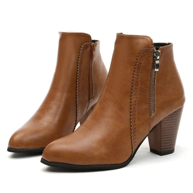 Fashionable Callista zip ankle boots for women. Easy-wear everyday comfort and style for fall and winter seasons.